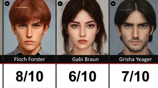 صورت کرکتر های انیمه اتک ان تایتان در واقعیت