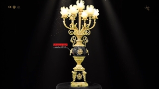 شمعدان برنزی سنگی عجیب و زیبا پارس لوستر فراهانی