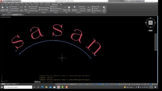 تکست منحنی در اتوکد