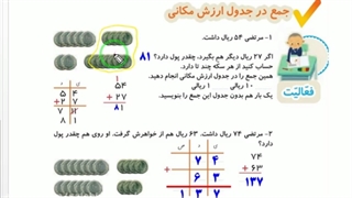 ریاضی فصل ششم جمع در جدول ارزش مکانی