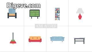 دانلود پروژه آماده افتر افکت : ایکون متحرک Flat Animated Icons Library