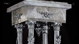 میز سنگی با پایه سنگی پارس لوستر فراهانی