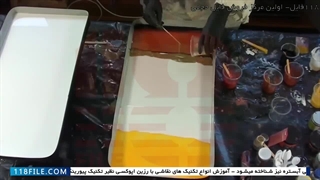 آموزش نقاشی با رزین-آموزش نقاشی آبستره-آموزش تصویری نقاشی آبستره با رزین اپوکسی