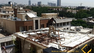 عایق فوم پاششی سقف برج مسکونی