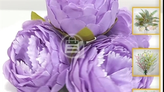 سرگل پیونی بنفش بزرگ | گل مصنوعی بنفش