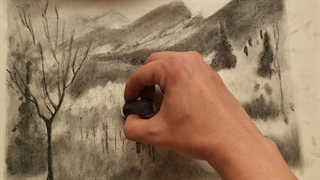 طراحی طبیعت زغالی قسمت ششم