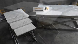 مدل میز جلو مبلی و عسلی سه تیکه استیل