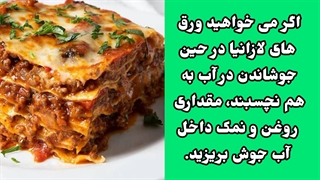 نکات تهیه لازانیا _ توسط روژین روناسی