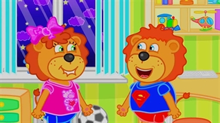 خانواده شیر : بازی بچه ها با تصاویر رنگارنگ