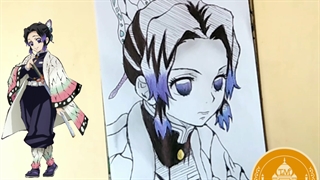 نقاشی شینوبو کوچو از انیمه شیطان کش کیمتسو نو یائیبا تیغه شیطان