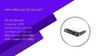 اس اس دی سرور اچ پی ای HPE 1.6TB SAS 12G MU SFF SC DS SSD با پارت نامبر 873365-B21