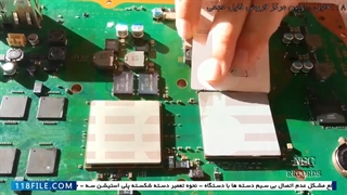 آموزش تعمیر پلی استیشن 3- جداکردن قطعه -نحوه اجرای خمیر سیلیکونی روی سی پی یو