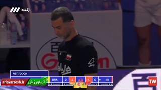 خطای ارنج تیمی ایران در ست سوم بازی با برزیل
