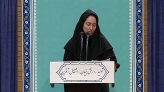 سخنان خانم مریم قاسمی مدیر شرکت تجهیزات پزشکی محضر  رهبر انقلاب. ۱۴۰۱/۱۱/۱۰